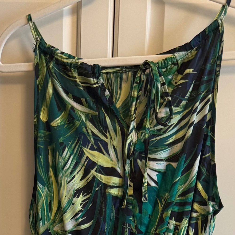 Palm printed maxi dress